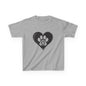 Therian Gear, Kids Tee, Therian Delta Symbol Paw Print Heart Design - Children's T-Shirt, Kid's Shirt, Youth Top, Cute Tee