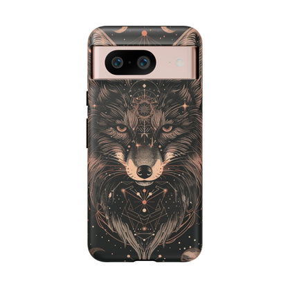 Wolf Phone Case, Tough Cases for Animal Lovers, Unique Gift, Boho Style, Nature Phone Cover, Galaxy Design, Therian