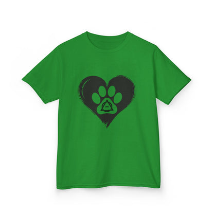 Therian Gear, Kids Tee, Therian Delta Symbol Paw Print Heart Design - Children's T-Shirt, Kid's Shirt, Youth Top, Cute Tee
