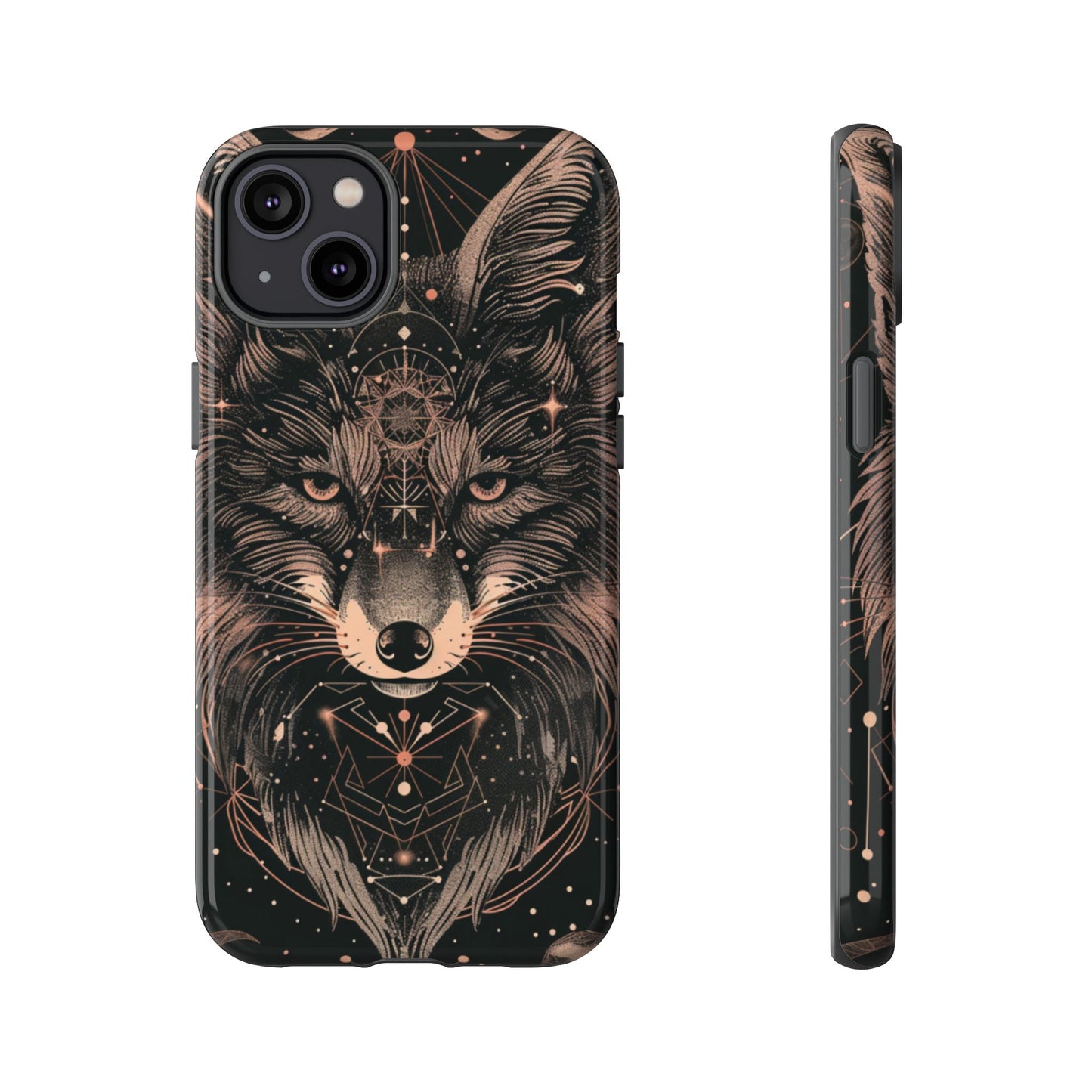 Wolf Phone Case, Tough Cases for Animal Lovers, Unique Gift, Boho Style, Nature Phone Cover, Galaxy Design, Therian
