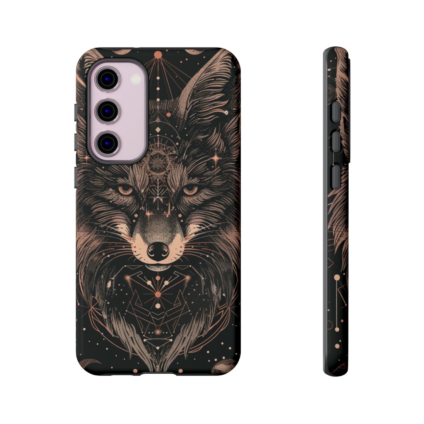 Wolf Phone Case, Tough Cases for Animal Lovers, Unique Gift, Boho Style, Nature Phone Cover, Galaxy Design, Therian