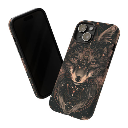 Wolf Phone Case, Tough Cases for Animal Lovers, Unique Gift, Boho Style, Nature Phone Cover, Galaxy Design, Therian