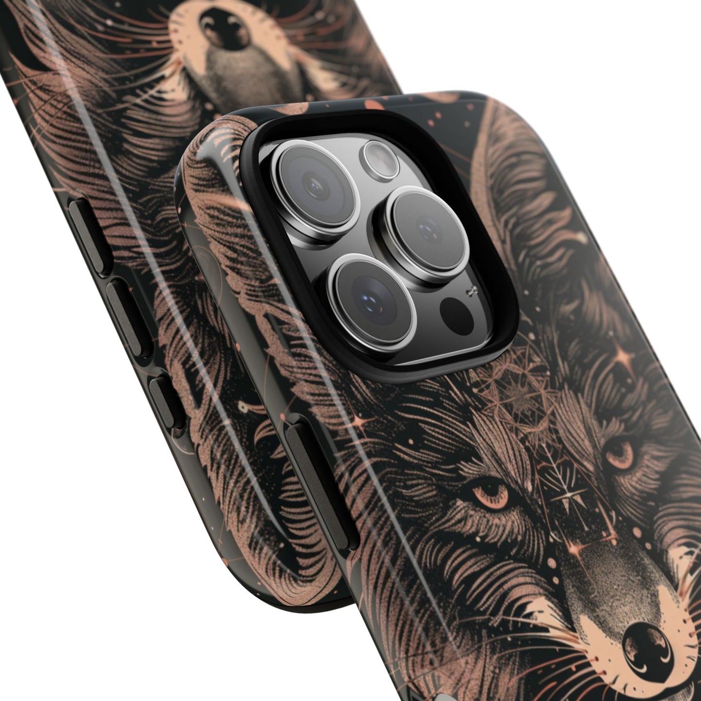 Wolf Phone Case, Tough Cases for Animal Lovers, Unique Gift, Boho Style, Nature Phone Cover, Galaxy Design, Therian