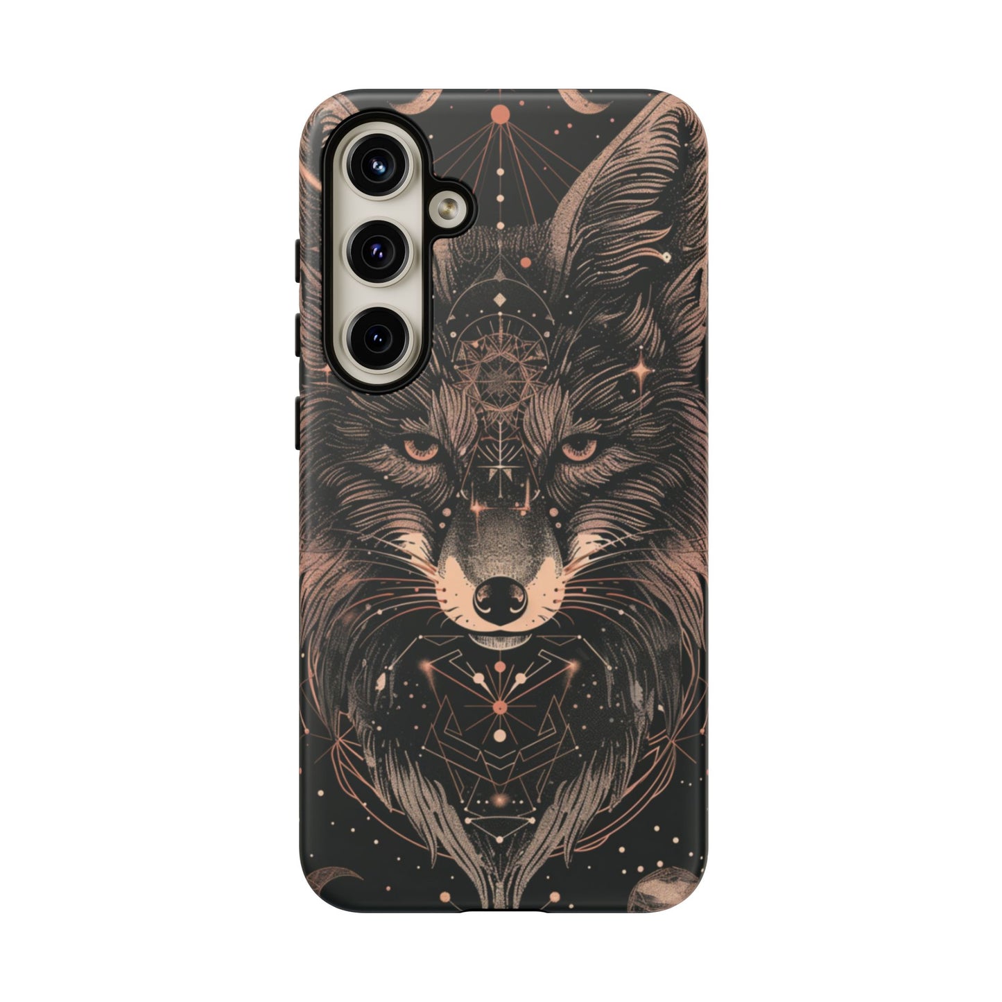 Wolf Phone Case, Tough Cases for Animal Lovers, Unique Gift, Boho Style, Nature Phone Cover, Galaxy Design, Therian