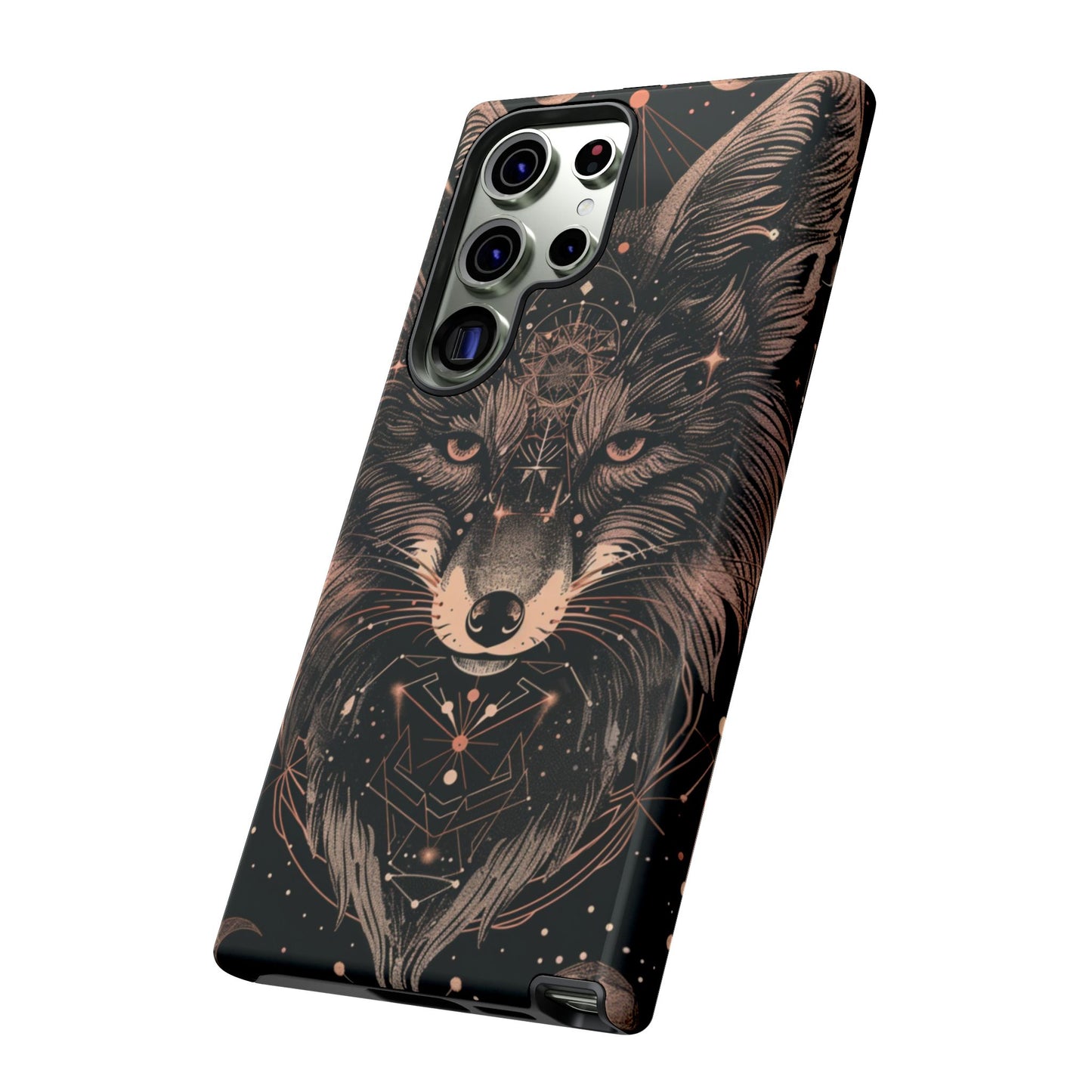 Wolf Phone Case, Tough Cases for Animal Lovers, Unique Gift, Boho Style, Nature Phone Cover, Galaxy Design, Therian