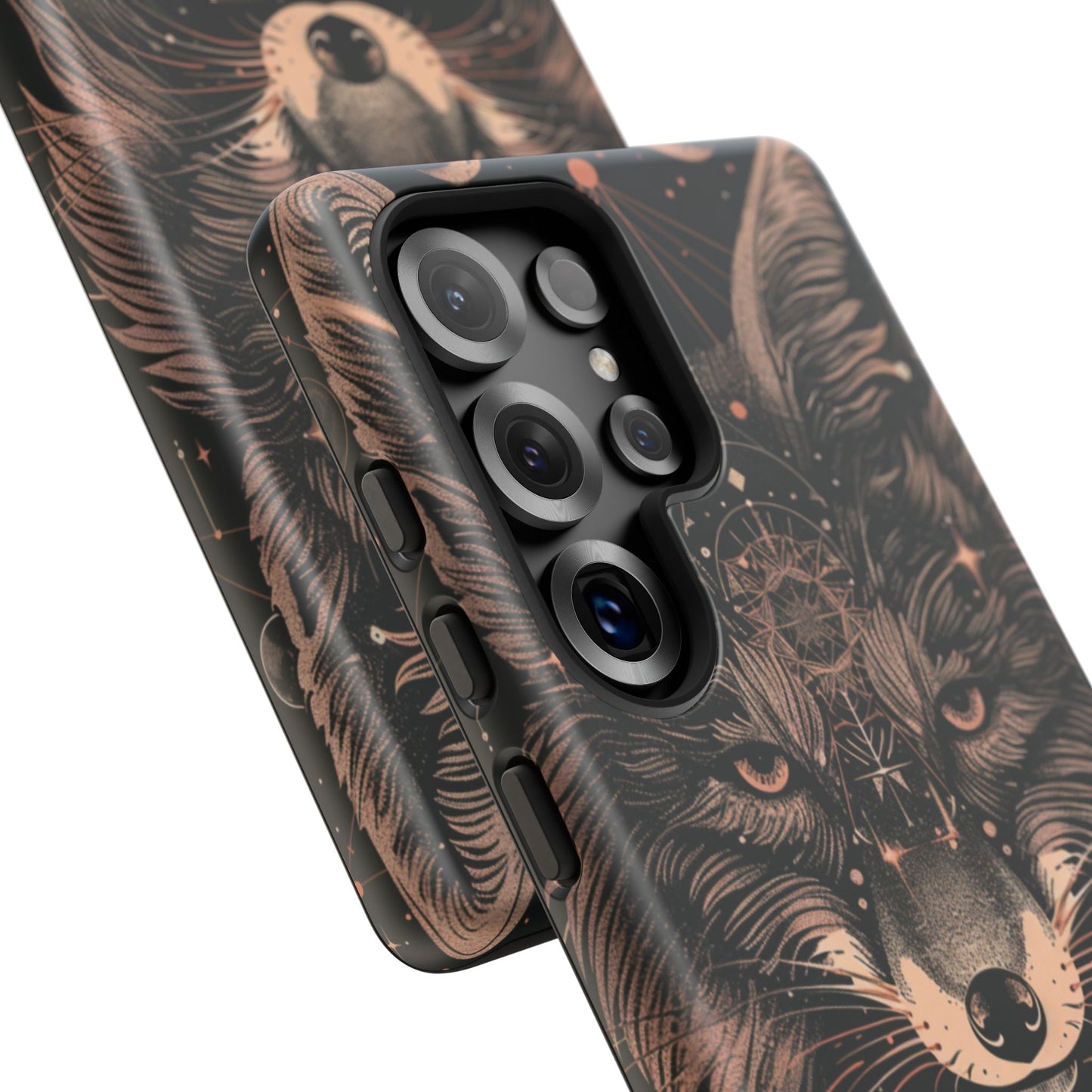 Wolf Phone Case, Tough Cases for Animal Lovers, Unique Gift, Boho Style, Nature Phone Cover, Galaxy Design, Therian