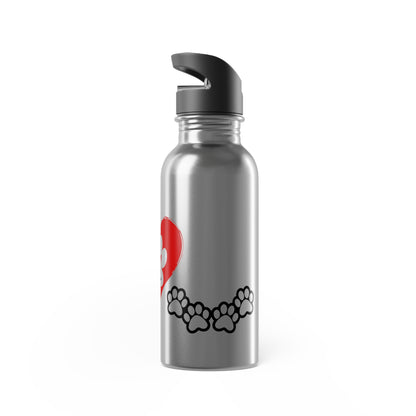 Therian Gear, Water Bottle, therian symbol in a heart design - Stainless Steel Tumbler, Cup with Straw, 20oz