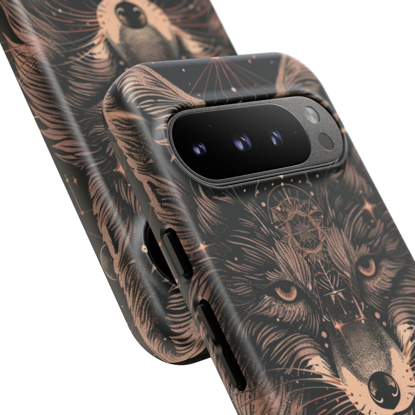 Wolf Phone Case, Tough Cases for Animal Lovers, Unique Gift, Boho Style, Nature Phone Cover, Galaxy Design, Therian