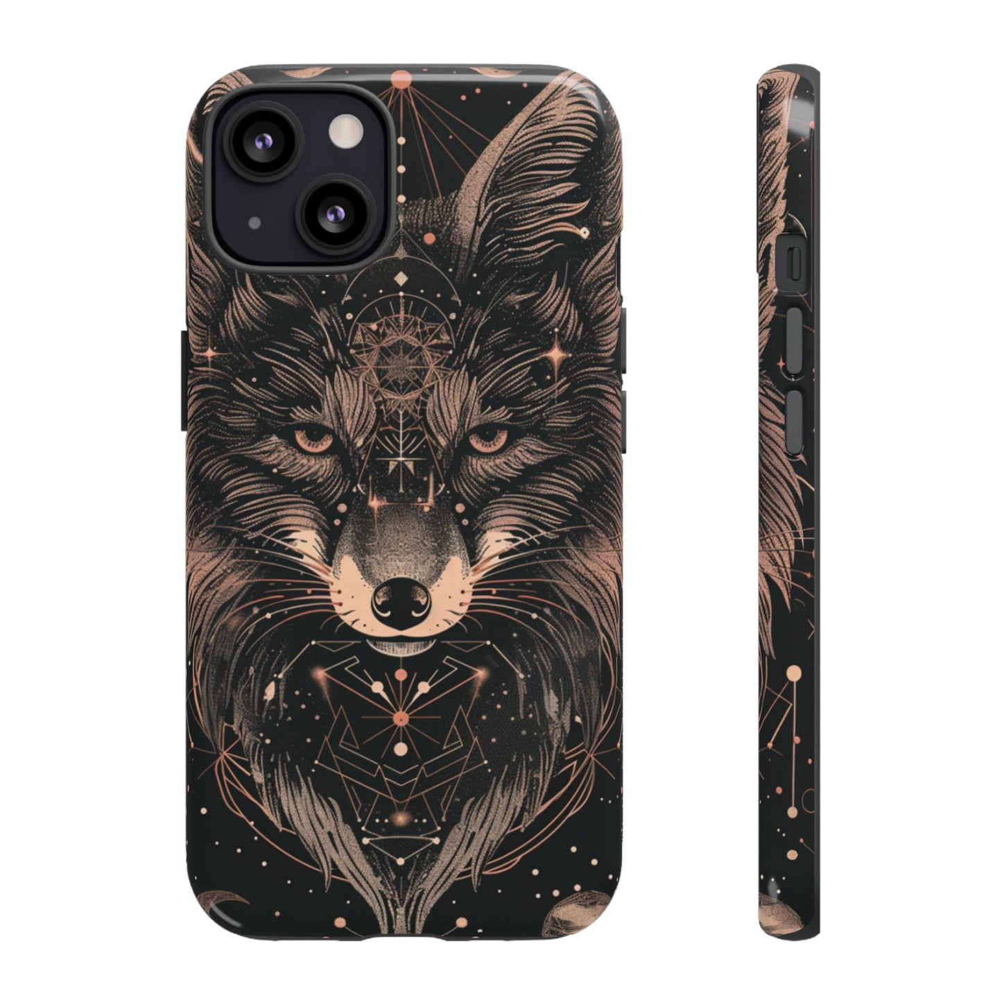 Wolf Phone Case, Tough Cases for Animal Lovers, Unique Gift, Boho Style, Nature Phone Cover, Galaxy Design, Therian