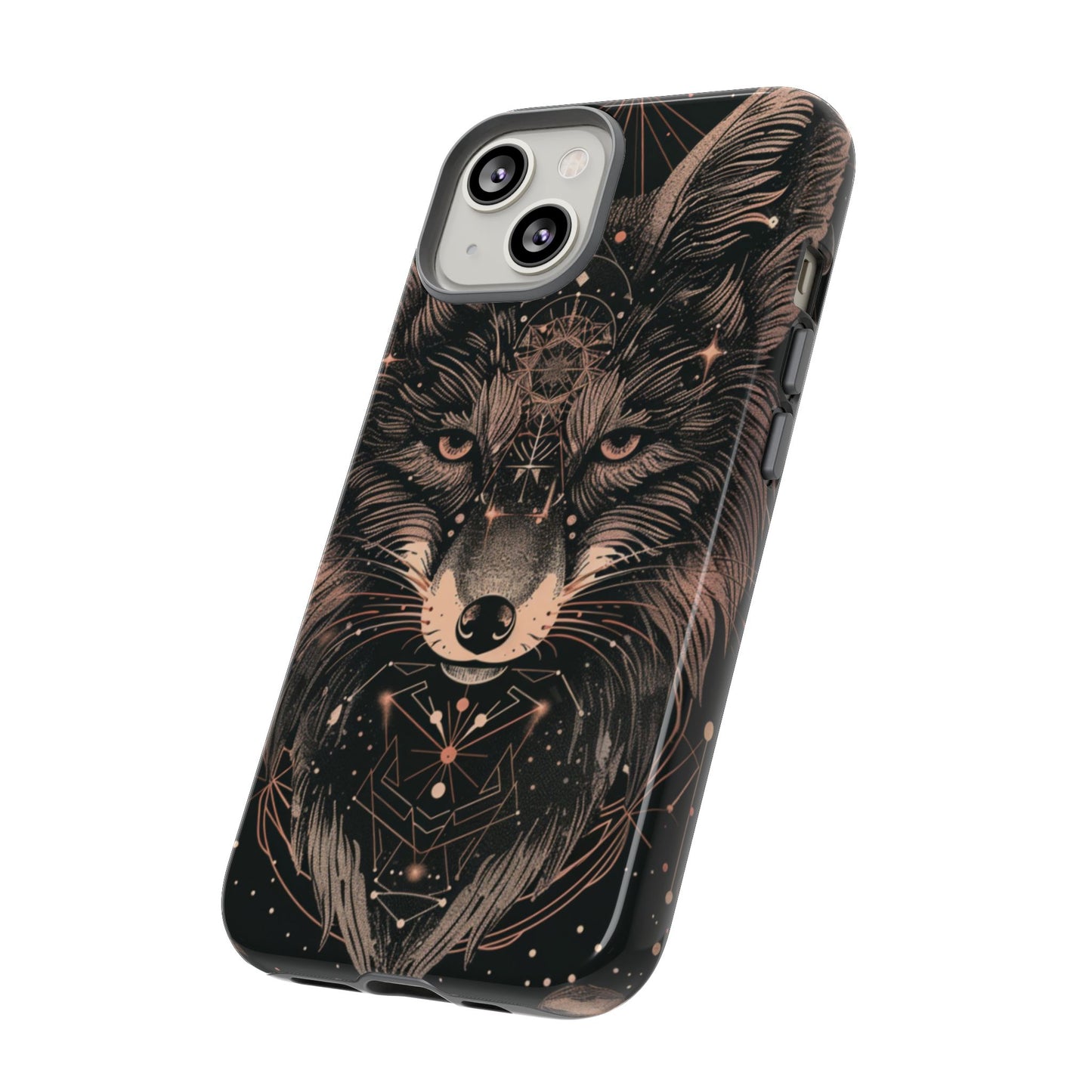 Wolf Phone Case, Tough Cases for Animal Lovers, Unique Gift, Boho Style, Nature Phone Cover, Galaxy Design, Therian