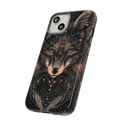 Wolf Phone Case, Tough Cases for Animal Lovers, Unique Gift, Boho Style, Nature Phone Cover, Galaxy Design, Therian