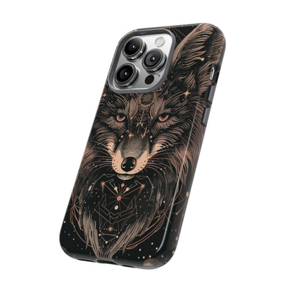 Wolf Phone Case, Tough Cases for Animal Lovers, Unique Gift, Boho Style, Nature Phone Cover, Galaxy Design, Therian