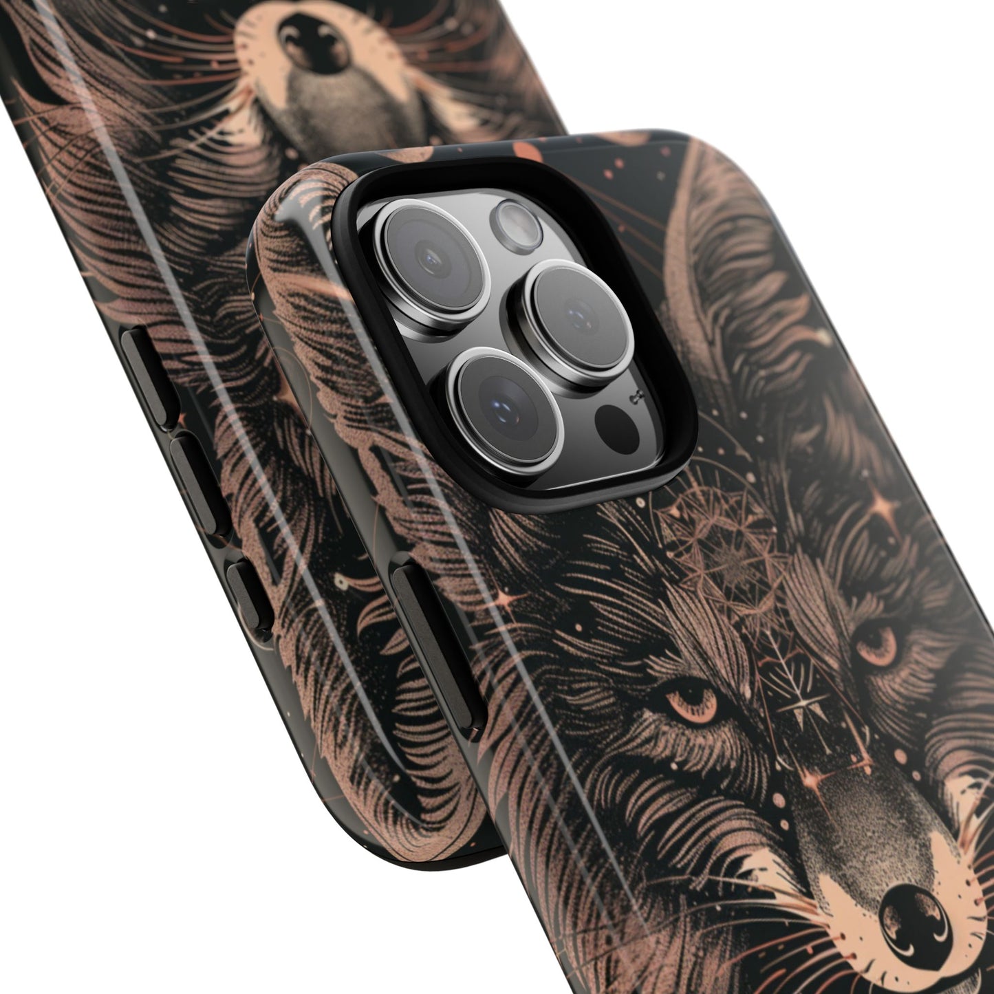 Wolf Phone Case, Tough Cases for Animal Lovers, Unique Gift, Boho Style, Nature Phone Cover, Galaxy Design, Therian