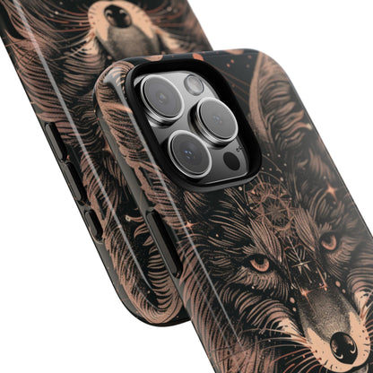 Wolf Phone Case, Tough Cases for Animal Lovers, Unique Gift, Boho Style, Nature Phone Cover, Galaxy Design, Therian