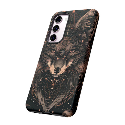 Wolf Phone Case, Tough Cases for Animal Lovers, Unique Gift, Boho Style, Nature Phone Cover, Galaxy Design, Therian