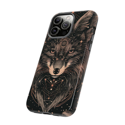 Wolf Phone Case, Tough Cases for Animal Lovers, Unique Gift, Boho Style, Nature Phone Cover, Galaxy Design, Therian