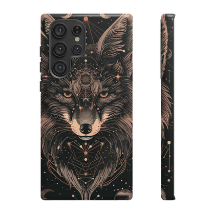 Wolf Phone Case, Tough Cases for Animal Lovers, Unique Gift, Boho Style, Nature Phone Cover, Galaxy Design, Therian