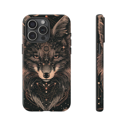 Wolf Phone Case, Tough Cases for Animal Lovers, Unique Gift, Boho Style, Nature Phone Cover, Galaxy Design, Therian