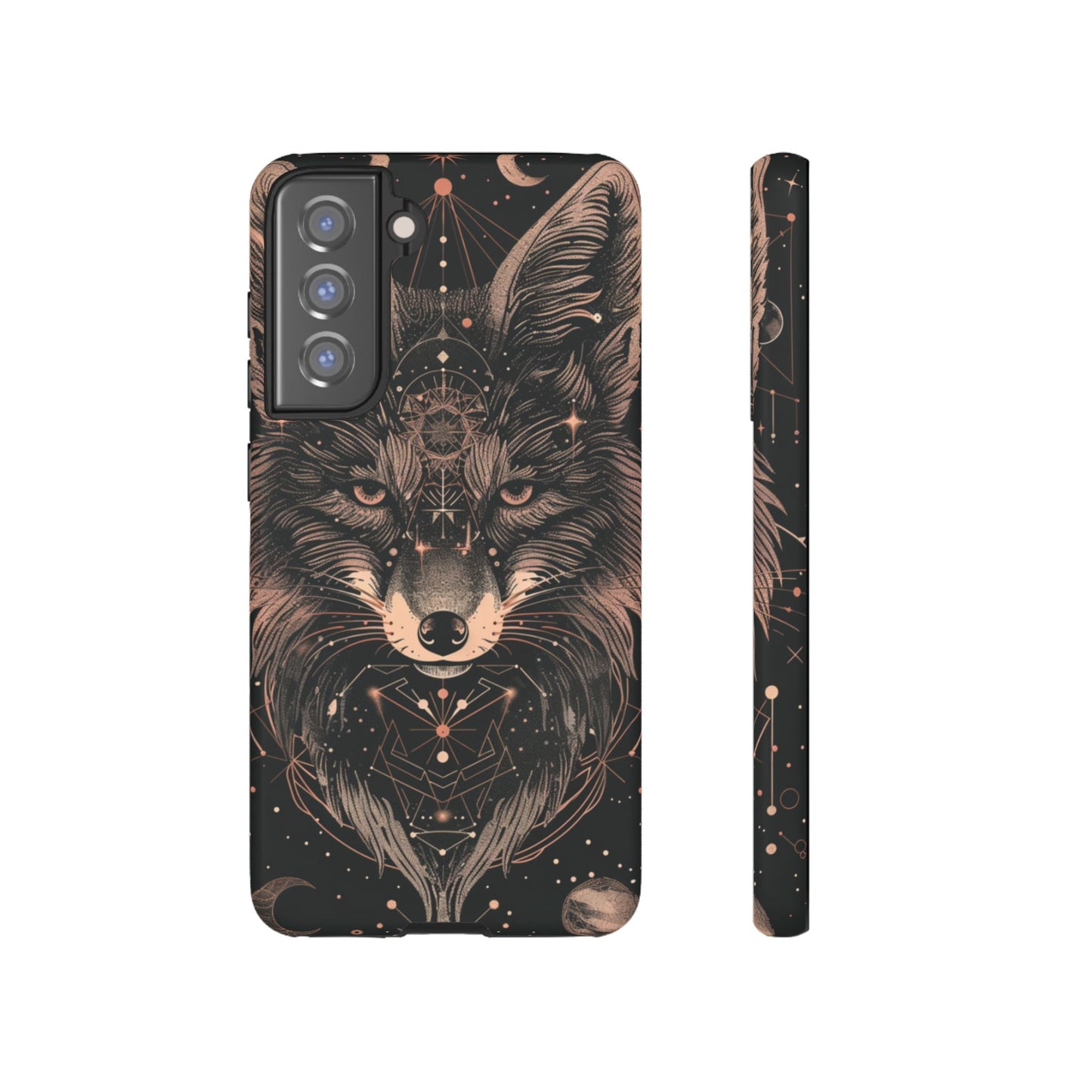 Wolf Phone Case, Tough Cases for Animal Lovers, Unique Gift, Boho Style, Nature Phone Cover, Galaxy Design, Therian