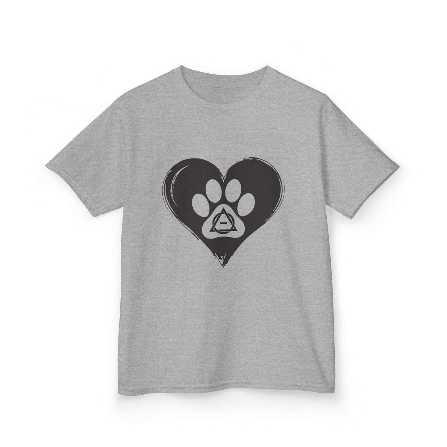 Therian Gear, Kids Tee, Therian Delta Symbol Paw Print Heart Design - Children's T-Shirt, Kid's Shirt, Youth Top, Cute Tee