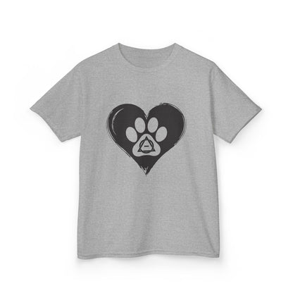 Therian Gear, Kids Tee, Therian Delta Symbol Paw Print Heart Design - Children's T-Shirt, Kid's Shirt, Youth Top, Cute Tee