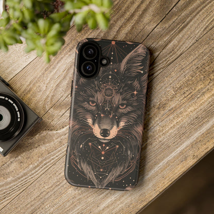Wolf Phone Case, Tough Cases for Animal Lovers, Unique Gift, Boho Style, Nature Phone Cover, Galaxy Design, Therian