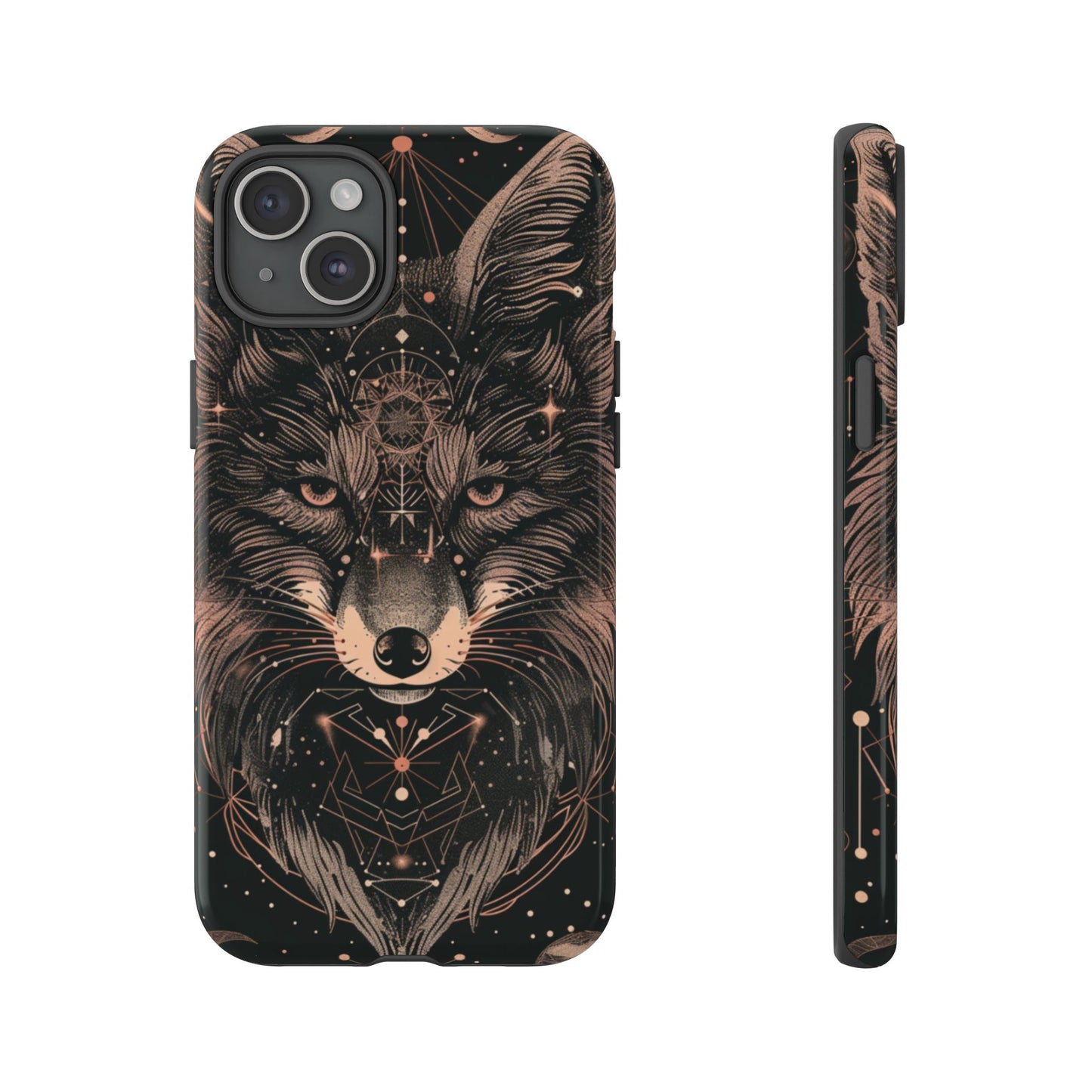 Wolf Phone Case, Tough Cases for Animal Lovers, Unique Gift, Boho Style, Nature Phone Cover, Galaxy Design, Therian