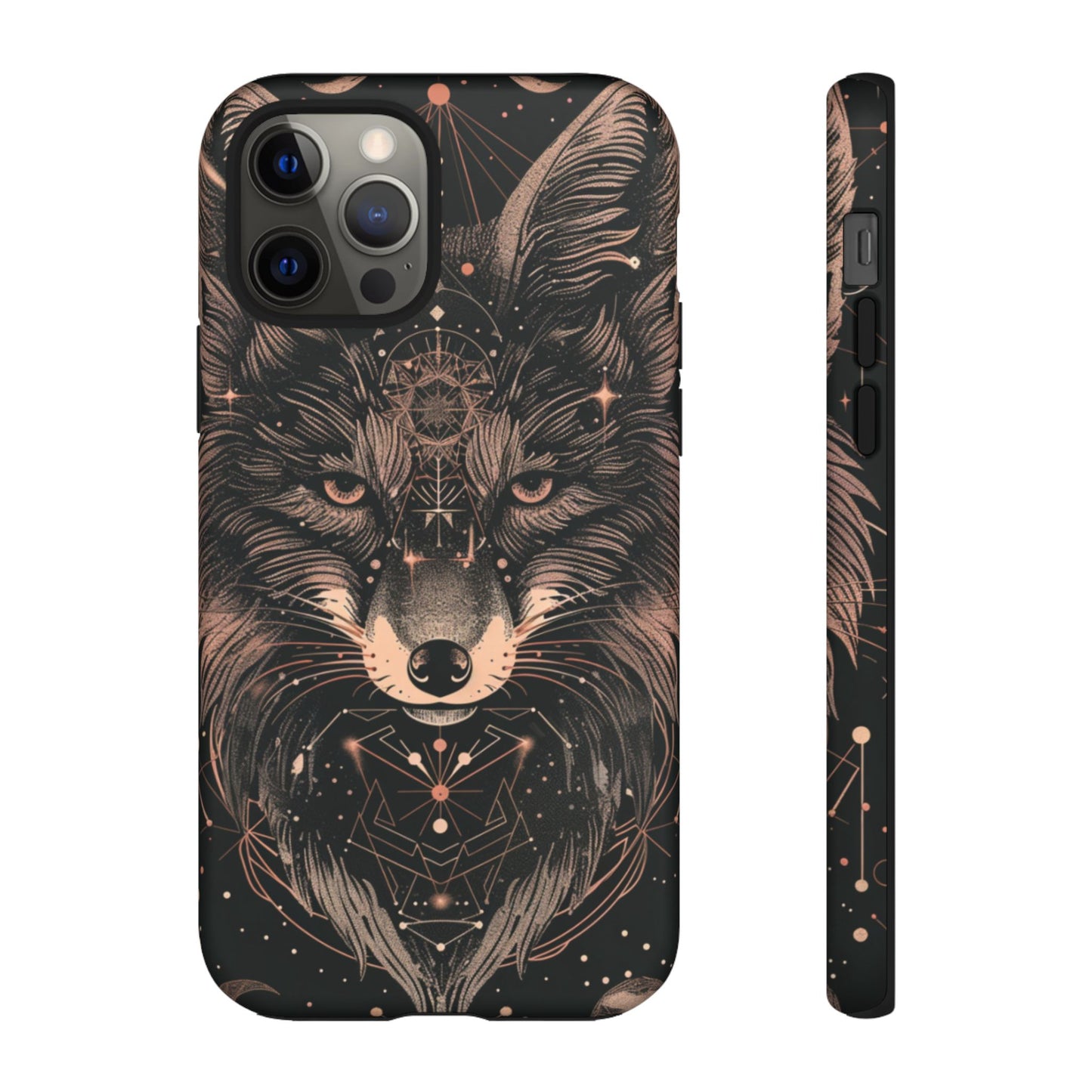 Wolf Phone Case, Tough Cases for Animal Lovers, Unique Gift, Boho Style, Nature Phone Cover, Galaxy Design, Therian