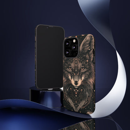 Wolf Phone Case, Tough Cases for Animal Lovers, Unique Gift, Boho Style, Nature Phone Cover, Galaxy Design, Therian