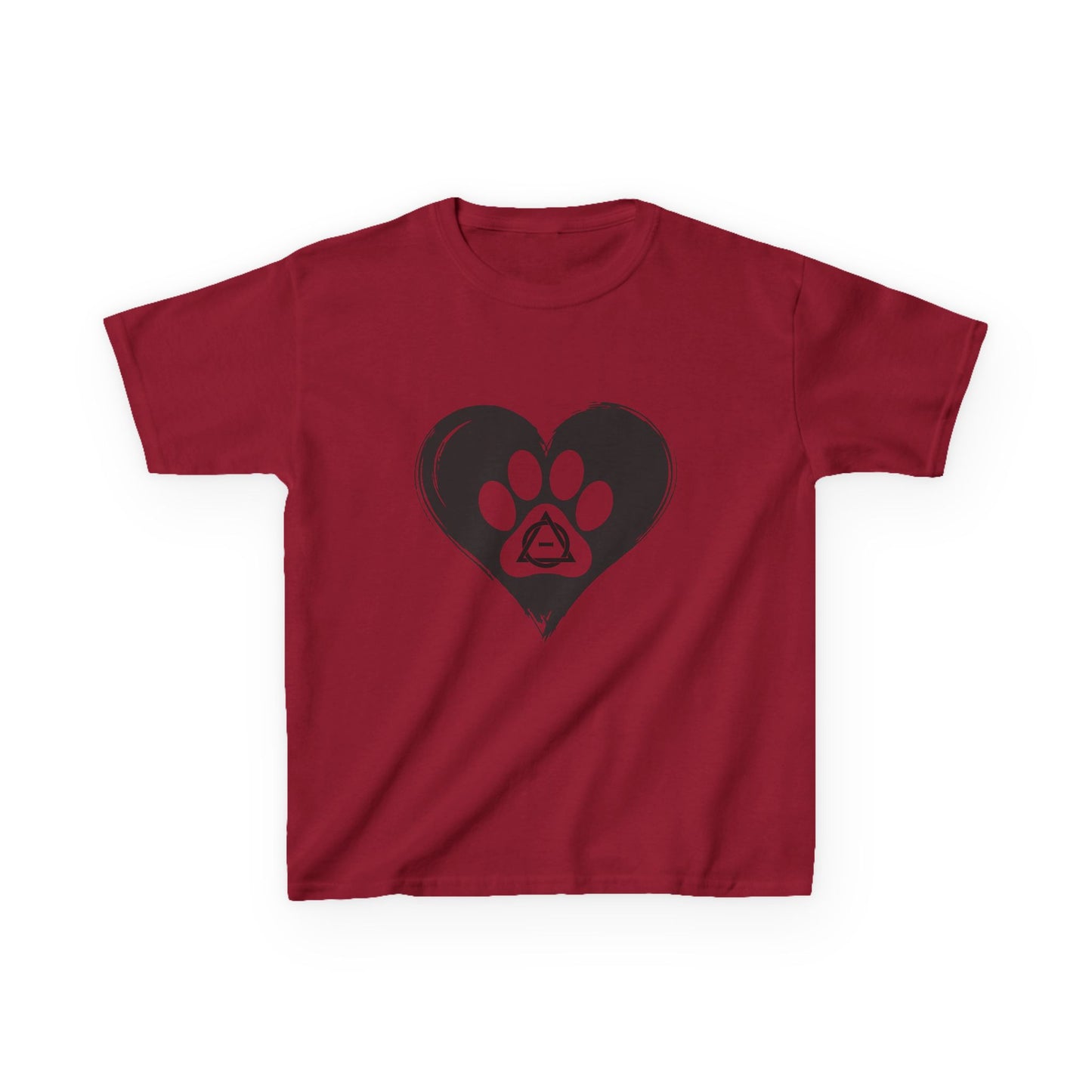Therian Gear, Kids Tee, Therian Delta Symbol Paw Print Heart Design - Children's T-Shirt, Kid's Shirt, Youth Top, Cute Tee