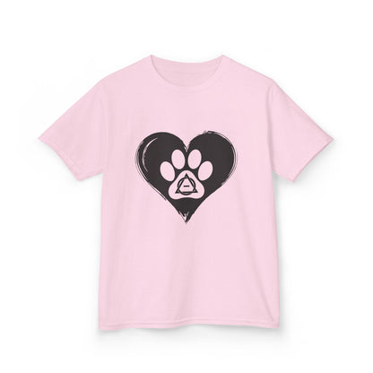 Therian Gear, Kids Tee, Therian Delta Symbol Paw Print Heart Design - Children's T-Shirt, Kid's Shirt, Youth Top, Cute Tee