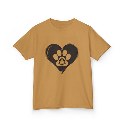 Therian Gear, Kids Tee, Therian Delta Symbol Paw Print Heart Design - Children's T-Shirt, Kid's Shirt, Youth Top, Cute Tee