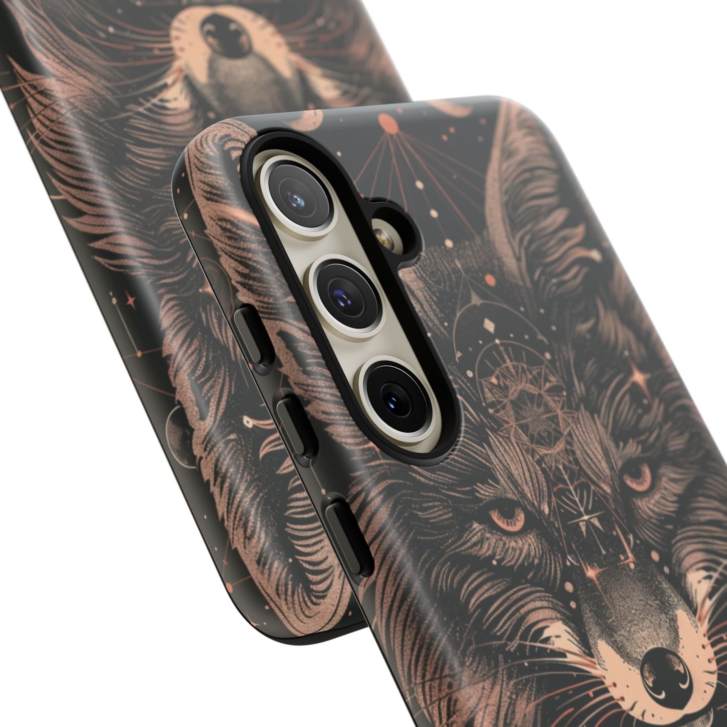 Wolf Phone Case, Tough Cases for Animal Lovers, Unique Gift, Boho Style, Nature Phone Cover, Galaxy Design, Therian