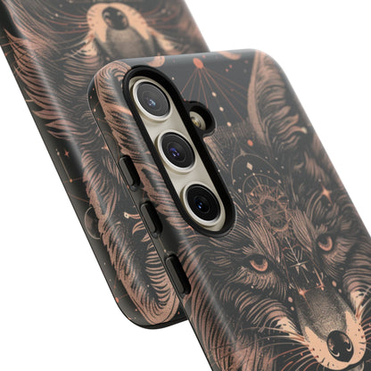 Wolf Phone Case, Tough Cases for Animal Lovers, Unique Gift, Boho Style, Nature Phone Cover, Galaxy Design, Therian