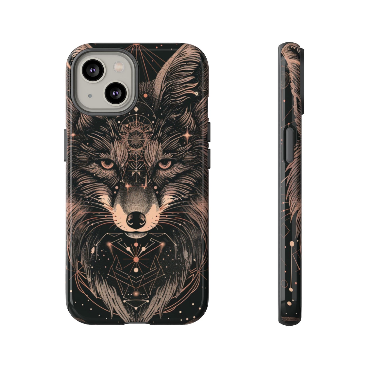 Wolf Phone Case, Tough Cases for Animal Lovers, Unique Gift, Boho Style, Nature Phone Cover, Galaxy Design, Therian