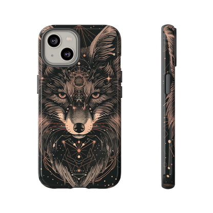 Wolf Phone Case, Tough Cases for Animal Lovers, Unique Gift, Boho Style, Nature Phone Cover, Galaxy Design, Therian