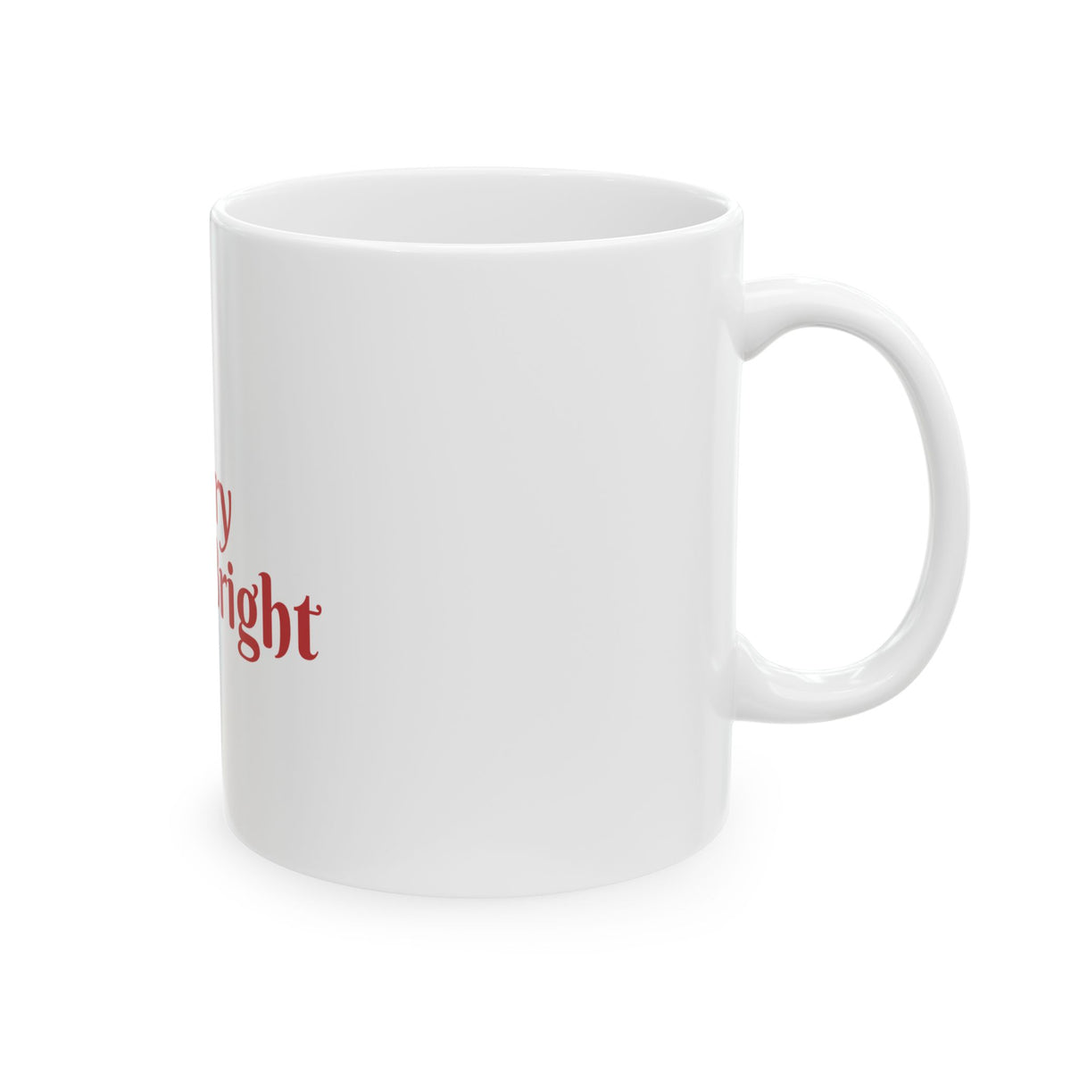 Merry And Bright Christmas Tree Ceramic Mug, 11oz