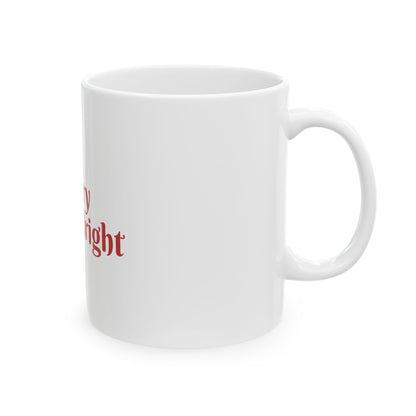 Merry And Bright Christmas Tree Ceramic Mug, 11oz