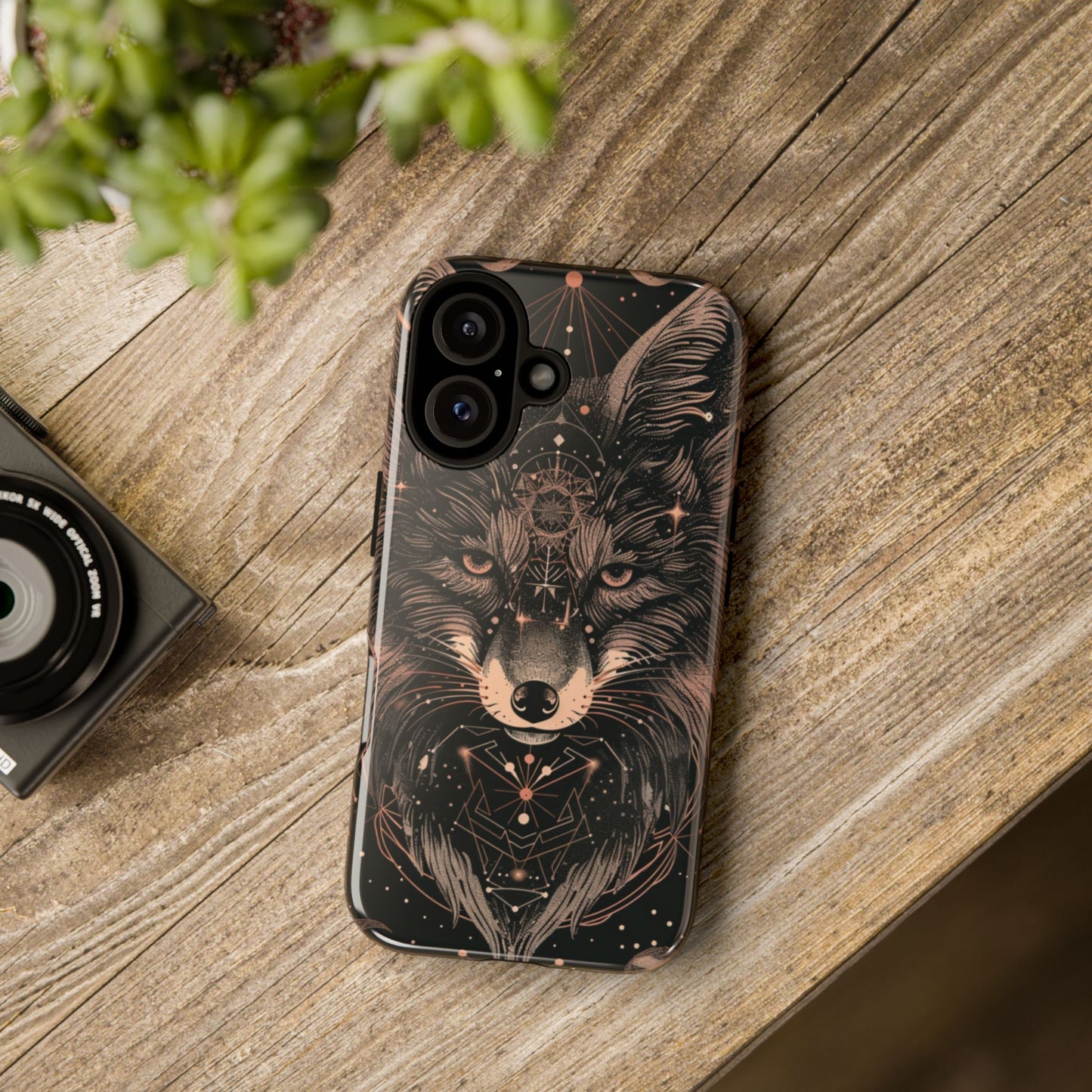 Wolf Phone Case, Tough Cases for Animal Lovers, Unique Gift, Boho Style, Nature Phone Cover, Galaxy Design, Therian