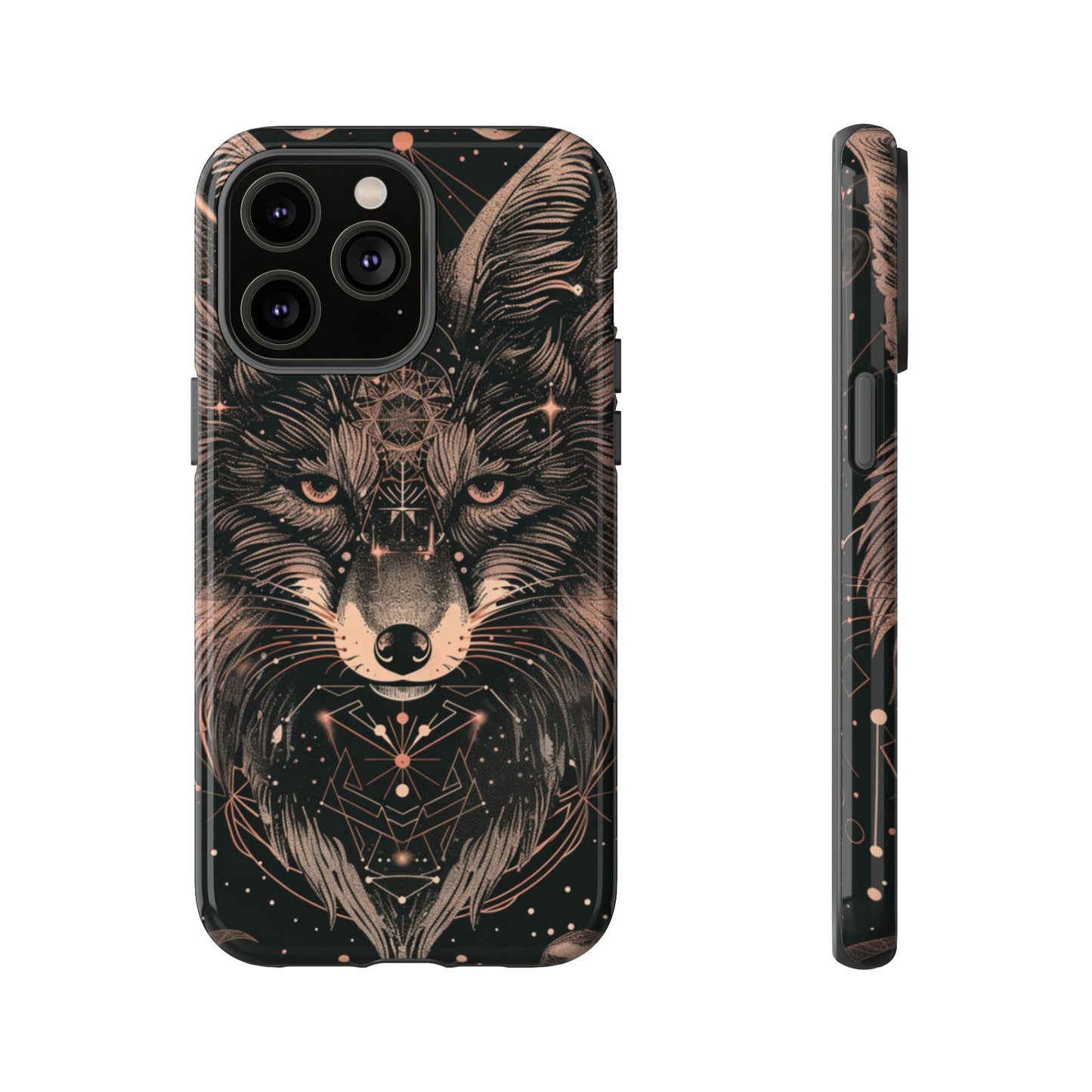 Wolf Phone Case, Tough Cases for Animal Lovers, Unique Gift, Boho Style, Nature Phone Cover, Galaxy Design, Therian