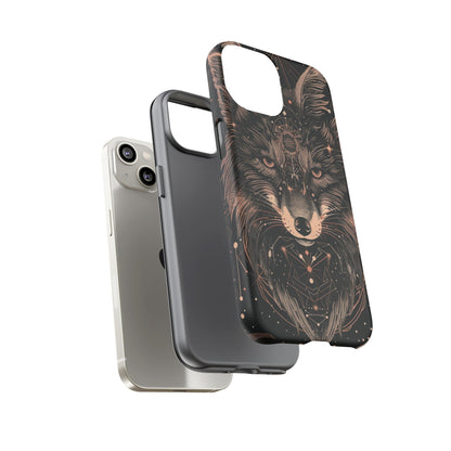 Wolf Phone Case, Tough Cases for Animal Lovers, Unique Gift, Boho Style, Nature Phone Cover, Galaxy Design, Therian