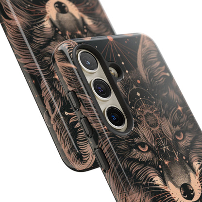 Wolf Phone Case, Tough Cases for Animal Lovers, Unique Gift, Boho Style, Nature Phone Cover, Galaxy Design, Therian