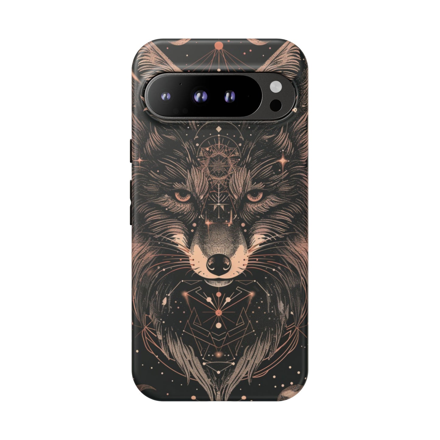 Wolf Phone Case, Tough Cases for Animal Lovers, Unique Gift, Boho Style, Nature Phone Cover, Galaxy Design, Therian
