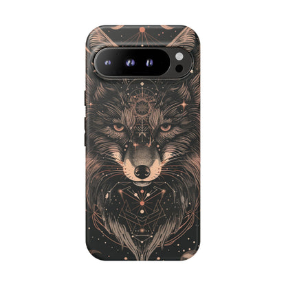 Wolf Phone Case, Tough Cases for Animal Lovers, Unique Gift, Boho Style, Nature Phone Cover, Galaxy Design, Therian