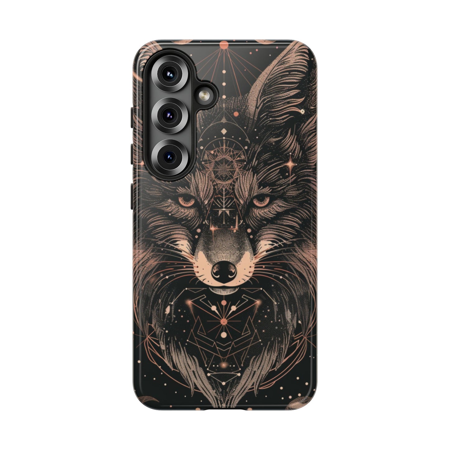 Wolf Phone Case, Tough Cases for Animal Lovers, Unique Gift, Boho Style, Nature Phone Cover, Galaxy Design, Therian