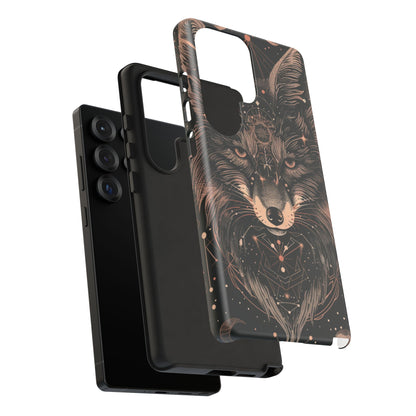Wolf Phone Case, Tough Cases for Animal Lovers, Unique Gift, Boho Style, Nature Phone Cover, Galaxy Design, Therian