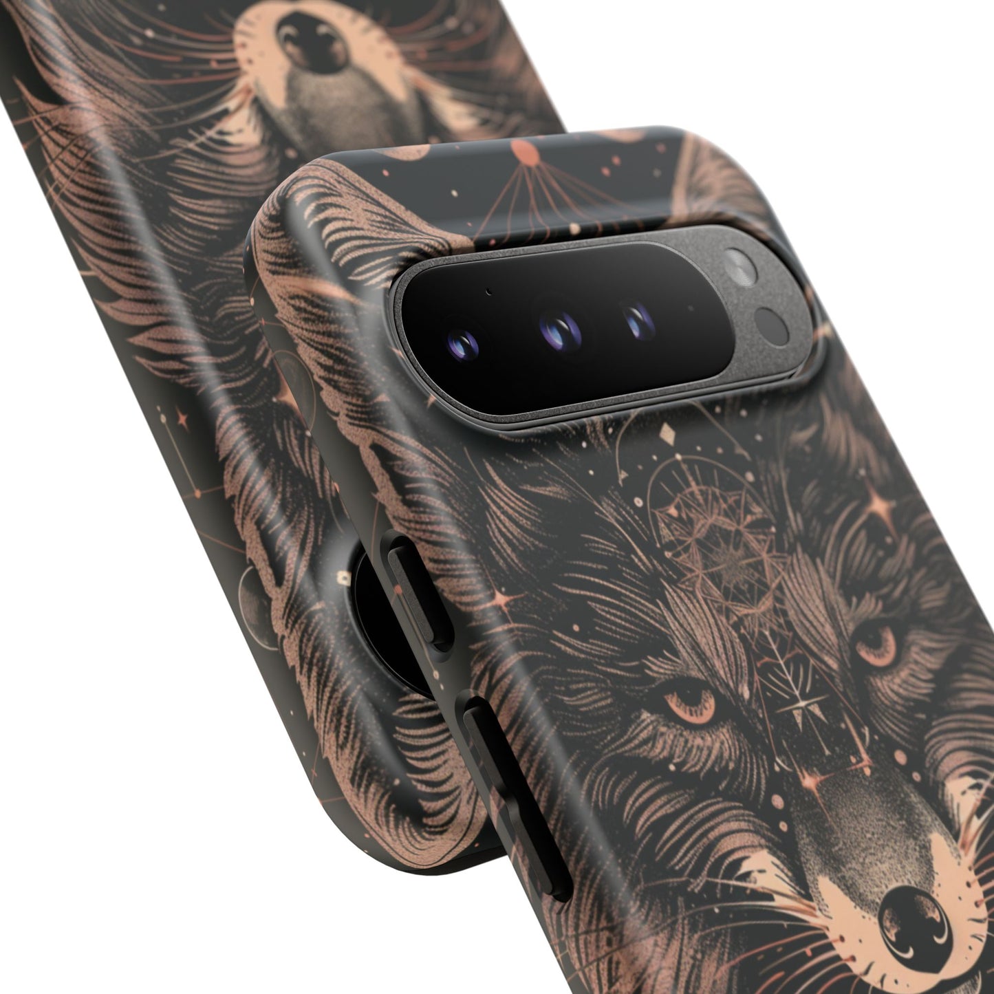 Wolf Phone Case, Tough Cases for Animal Lovers, Unique Gift, Boho Style, Nature Phone Cover, Galaxy Design, Therian