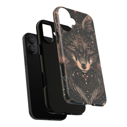 Wolf Phone Case, Tough Cases for Animal Lovers, Unique Gift, Boho Style, Nature Phone Cover, Galaxy Design, Therian