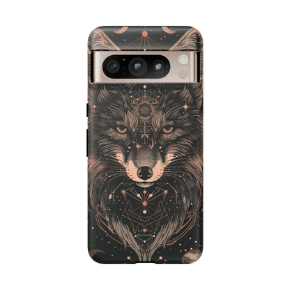 Wolf Phone Case, Tough Cases for Animal Lovers, Unique Gift, Boho Style, Nature Phone Cover, Galaxy Design, Therian