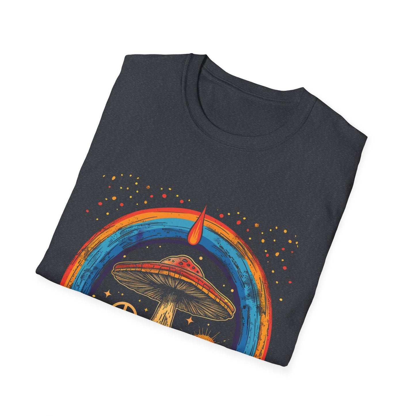 Vintage Inspired Shirt, Psychedelic Mushroom Peace T-Shirt, Unisex Tee, Bohemian Style Apparel, Festival Outfit, Gift
